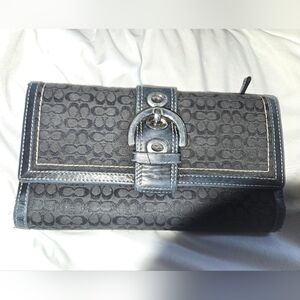 Coach Black and Gray Signature Wallet